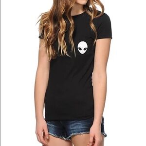 Zumiez Black White Alien Pocket T-Shirt